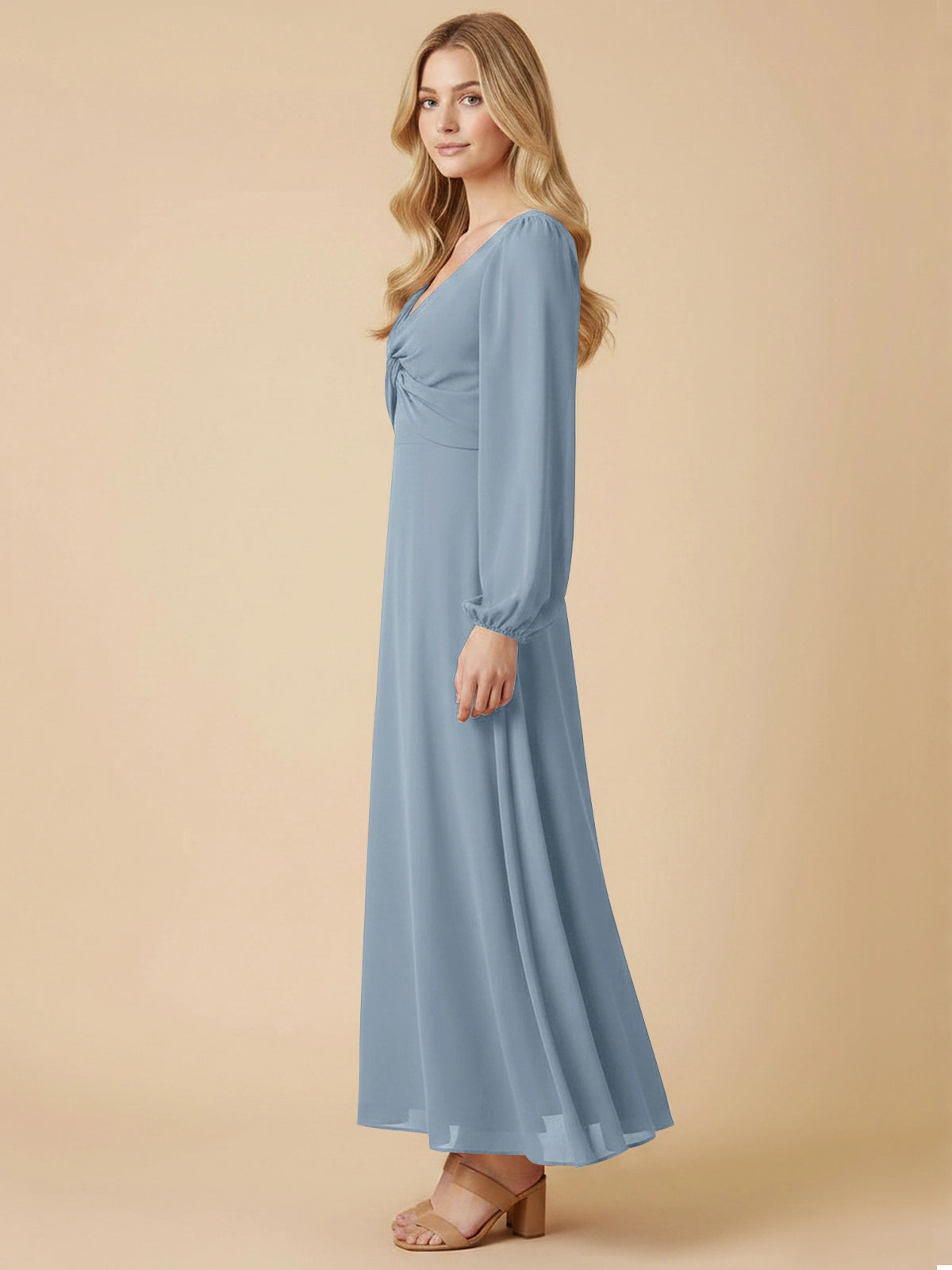 A-line Bridesmaid Dress with Long Sleeves 