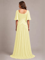 Cowl Neck Mother of the Bride Dress with Applique 