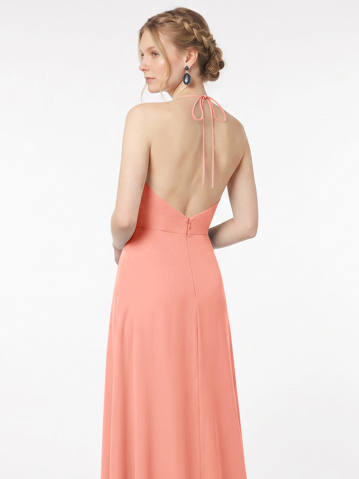 Chiffon Bridesmaid Dress with Halter 