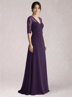 Lace Mother of the Bride Dress with Half Sleeves