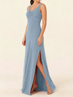 Chiffon Bridesmaid Dress with Slit 