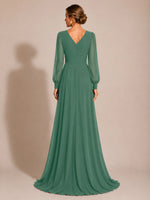 Chiffon Mother of the Bride Dress with Long Sleeves 