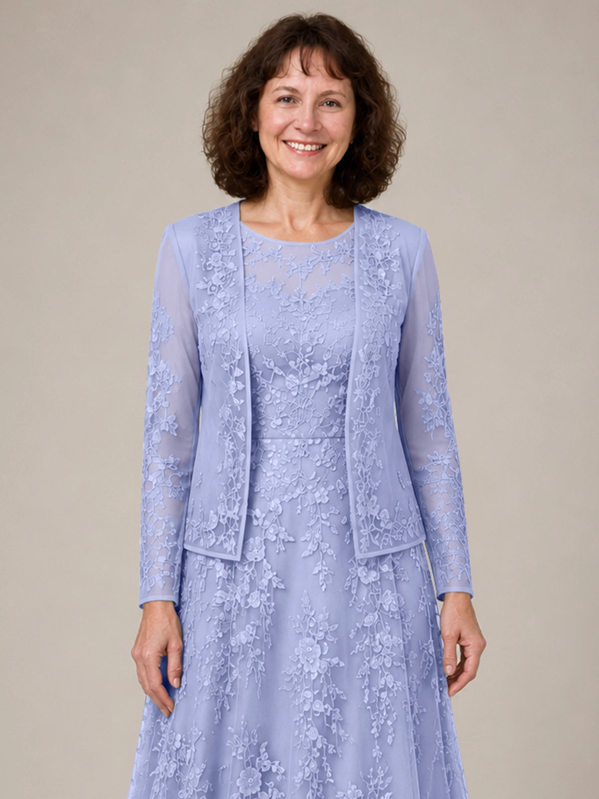 A-line Mother of the Bride Dress with Lace 