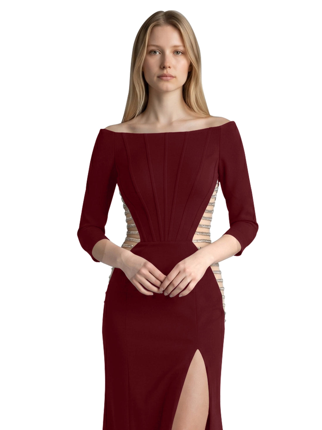 Side Cutout Slit Prom Dress 