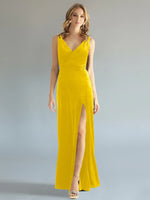 Velvet Bridesmaid Dress with Slit 