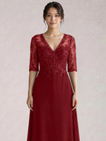 Lace Mother of the Bride Dress with Half Sleeves