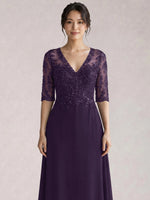 Lace Mother of the Bride Dress with Half Sleeves