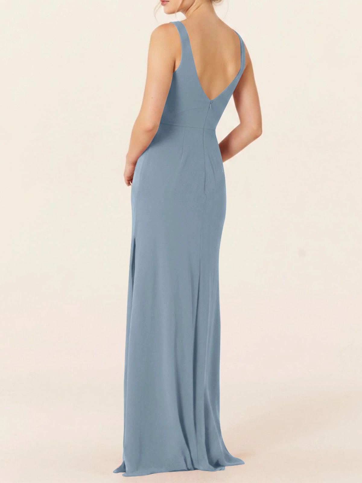 Chiffon Bridesmaid Dress with Slit 