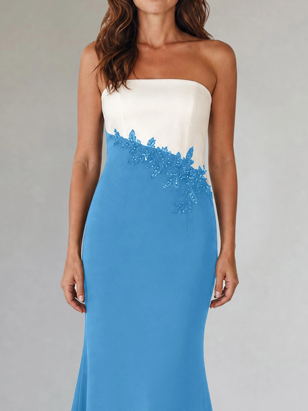 Trumpet Mother of the Bride Dress with Appliques