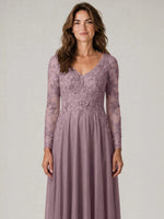 A-line Mother of the Bride Dress with Appliques