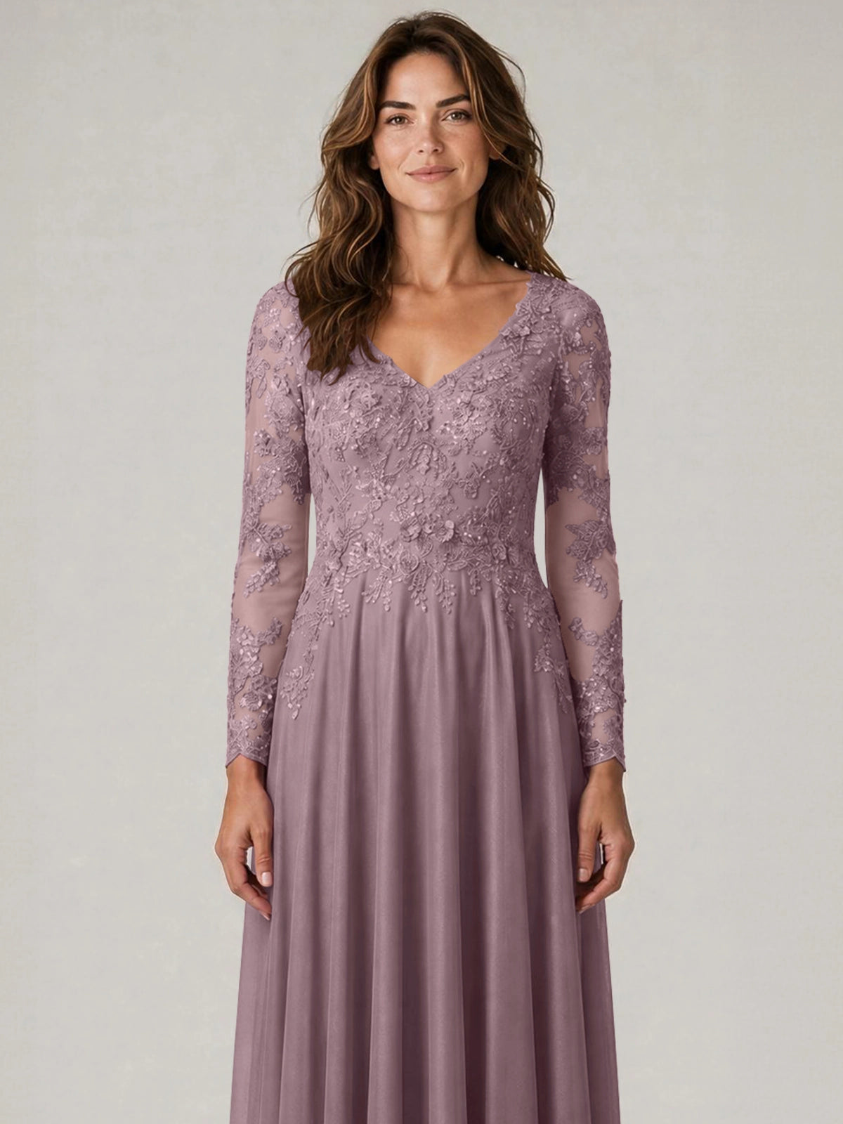 A-line Mother of the Bride Dress with Appliques