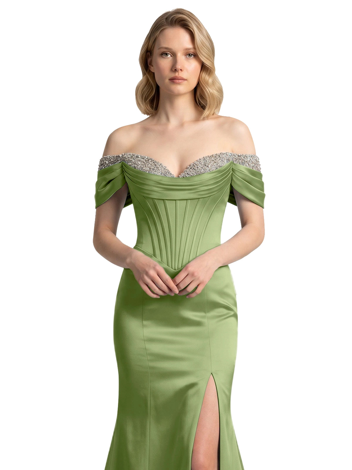 Corset Beaded Trumpet Prom Dress 