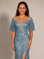 Mermaid Mother of the Bride Dress with V-neck 