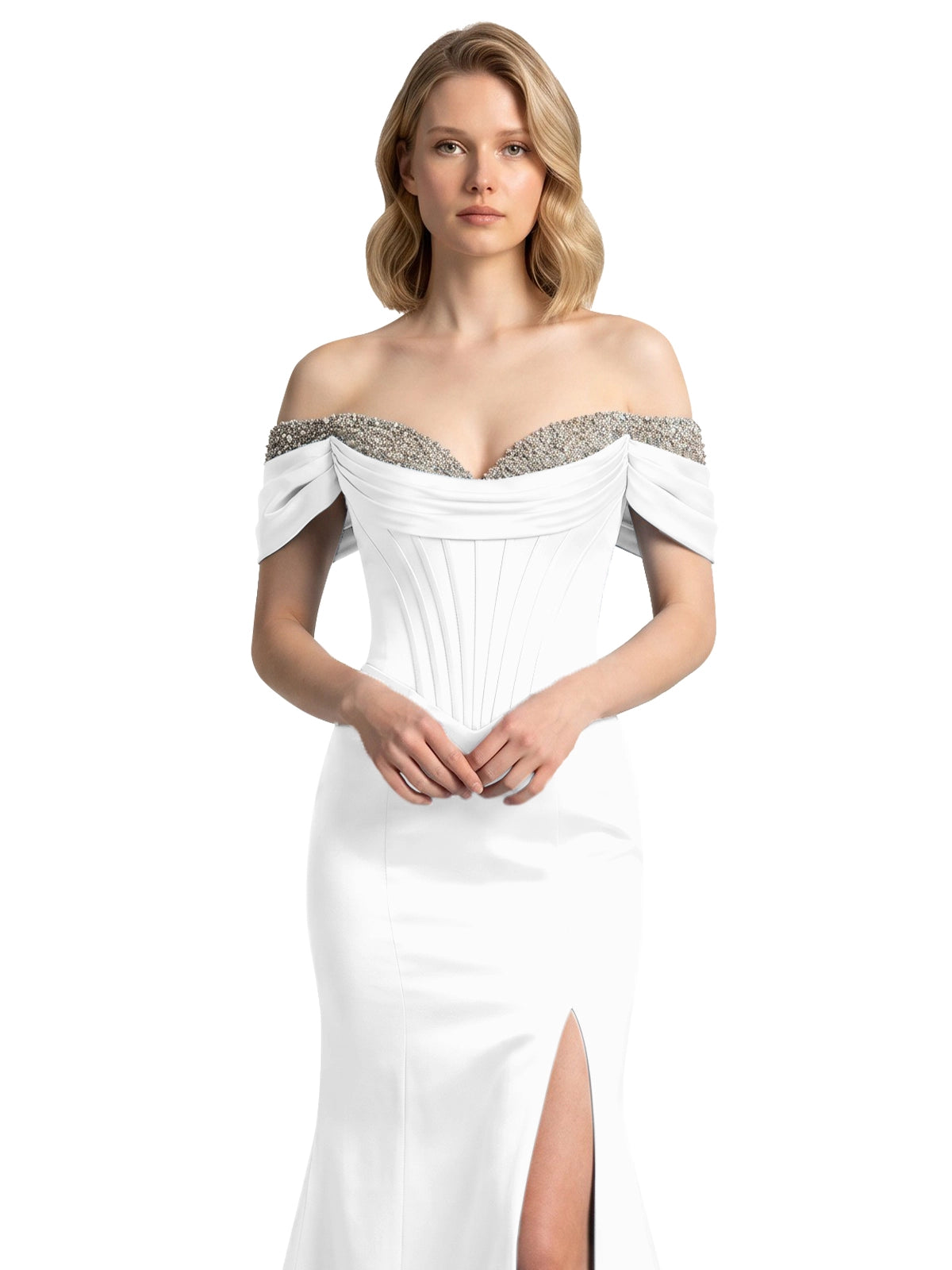 Corset Beaded Trumpet Prom Dress 