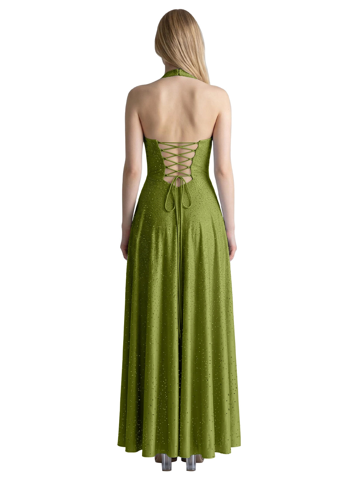 Halter Beaded Prom Dress 