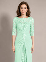 Lace Mother of the Bride Dress with Applique 