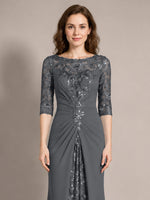 Lace Mother of the Bride Dress with Applique 