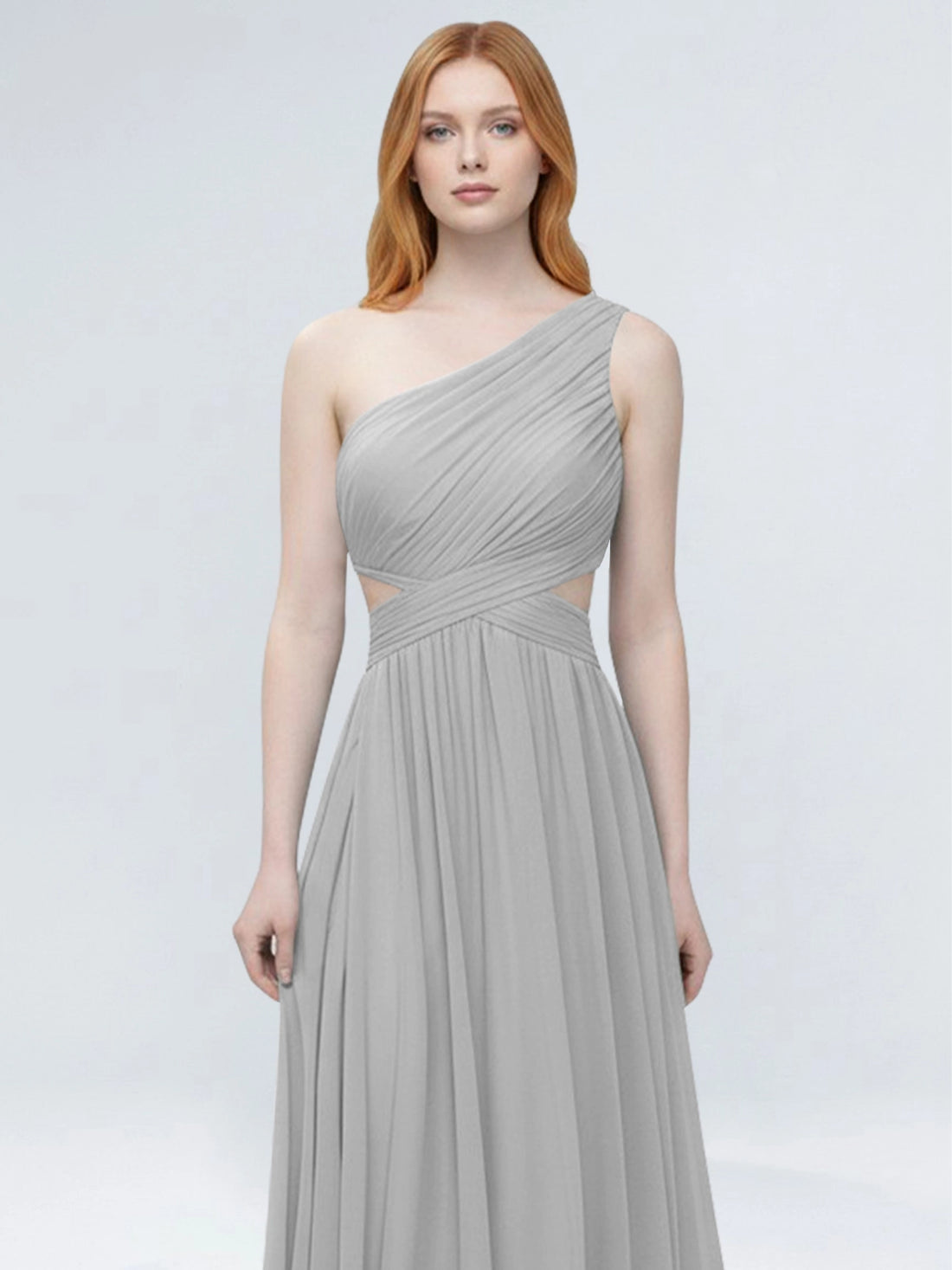 One-Shoulder Side Cut-Out Bridesmaid Dress 