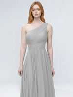 One-Shoulder Side Cut-Out Bridesmaid Dress 