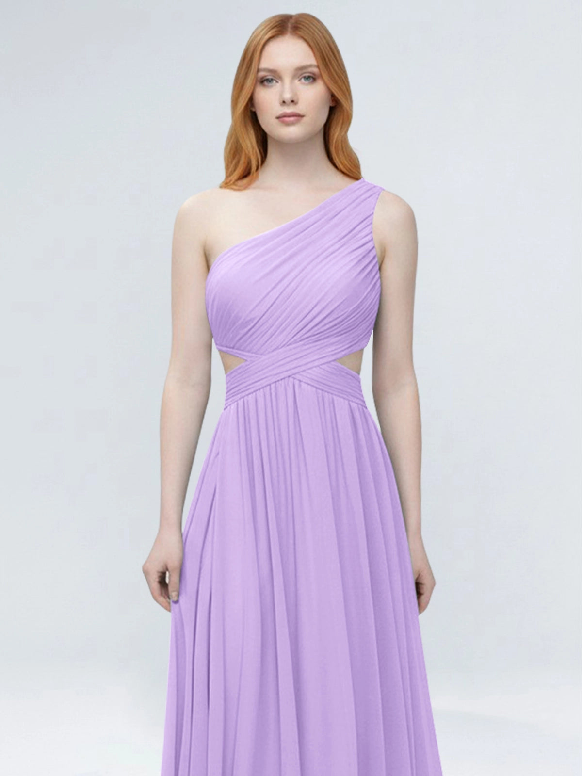 One-Shoulder Side Cut-Out Bridesmaid Dress 