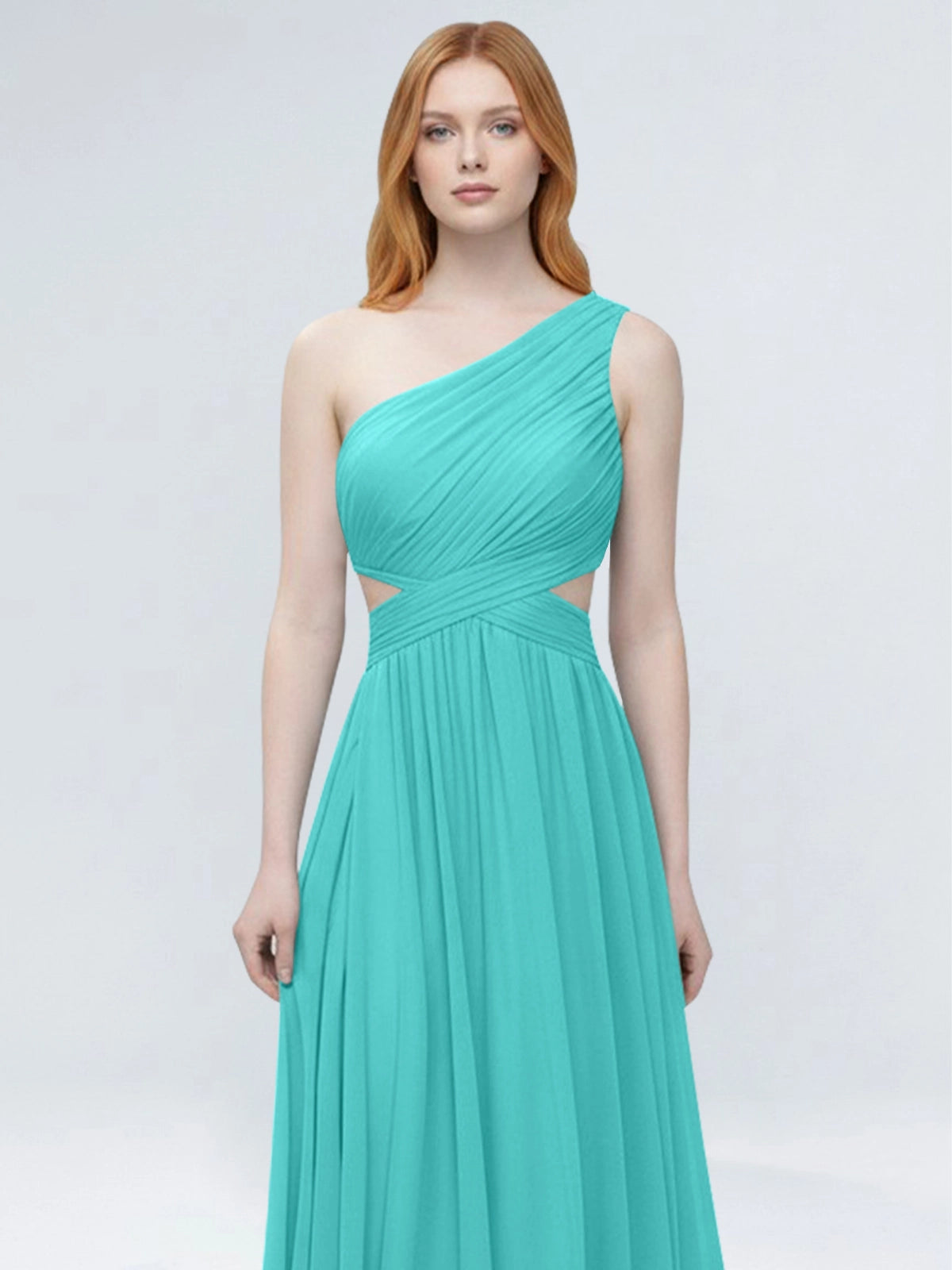 One-Shoulder Side Cut-Out Bridesmaid Dress 