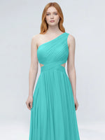 One-Shoulder Side Cut-Out Bridesmaid Dress 
