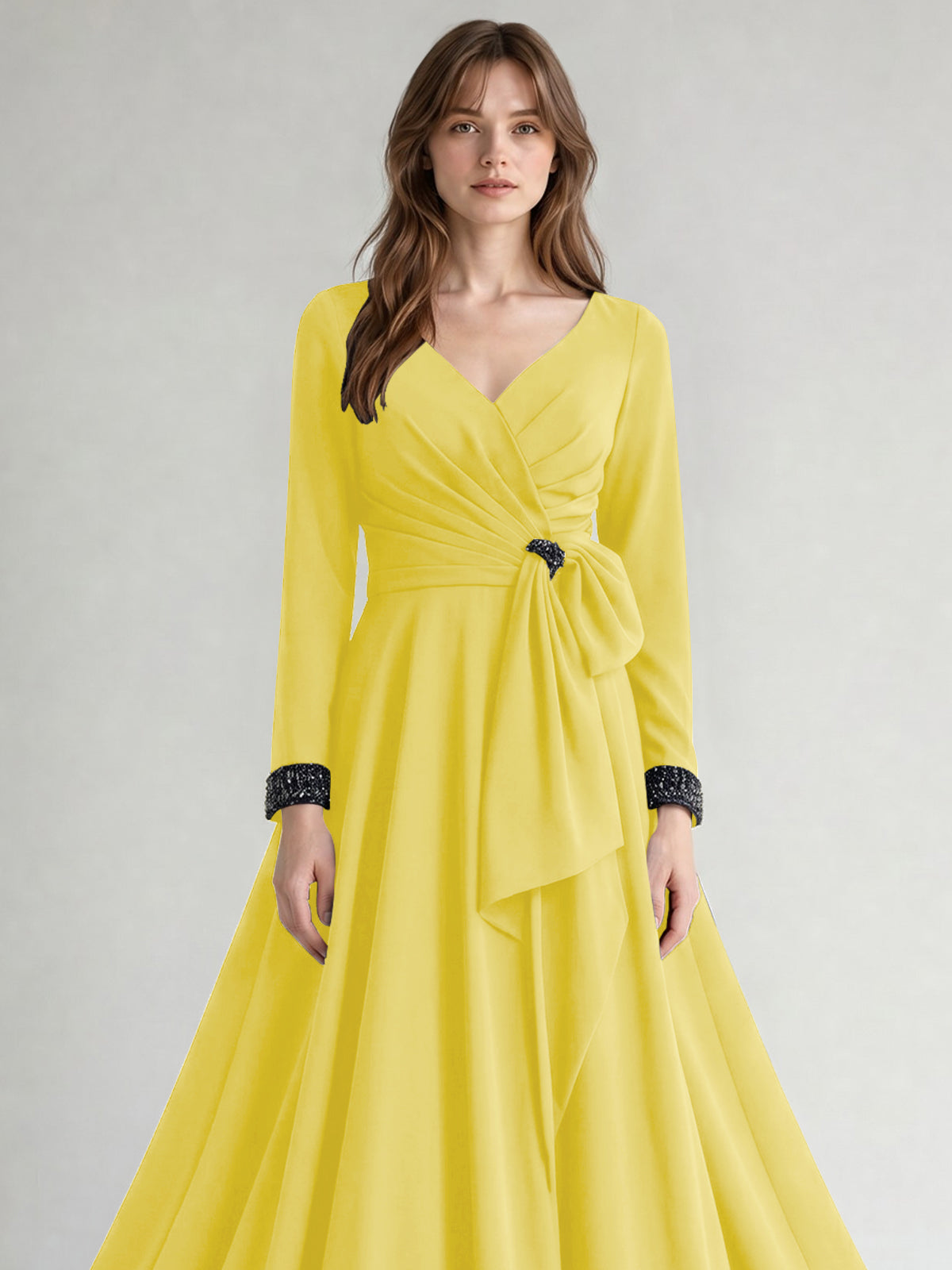 Stretch Satin Mother of the Bride Dress with Crystal