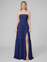 Strapless Bridesmaid Dress with Slit 