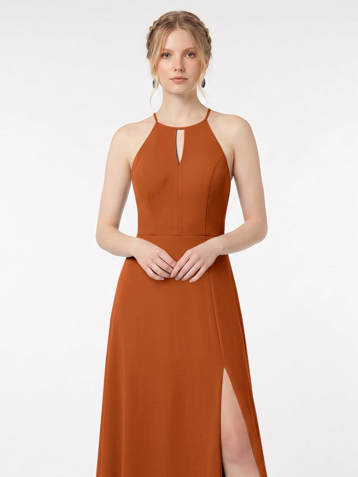Chiffon Bridesmaid Dress with Halter 