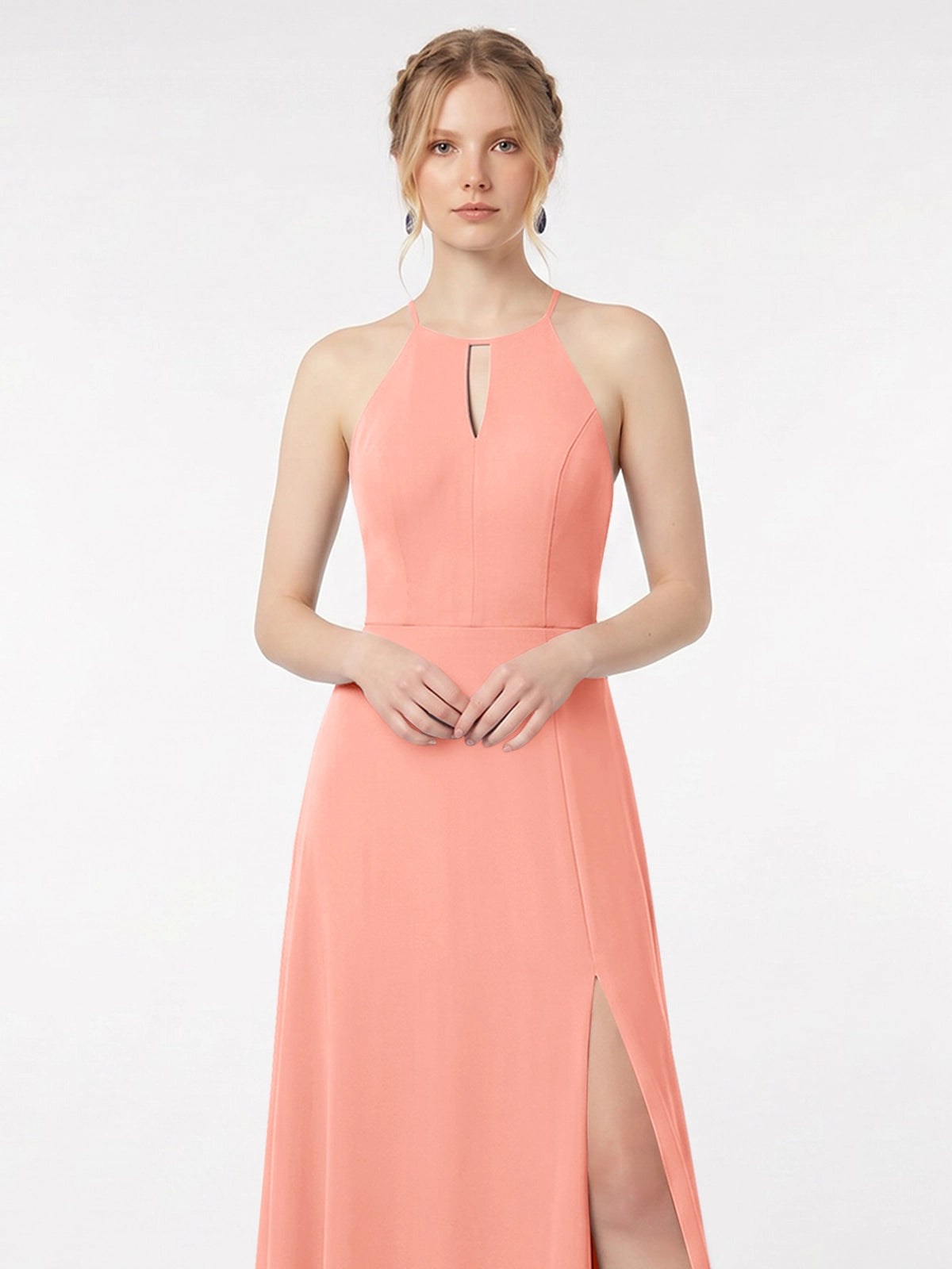 Chiffon Bridesmaid Dress with Halter 