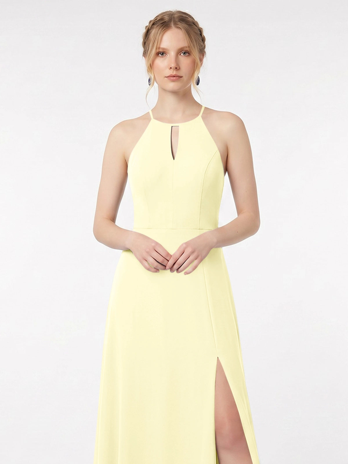 Chiffon Bridesmaid Dress with Halter 