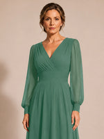 Chiffon Mother of the Bride Dress with Long Sleeves 