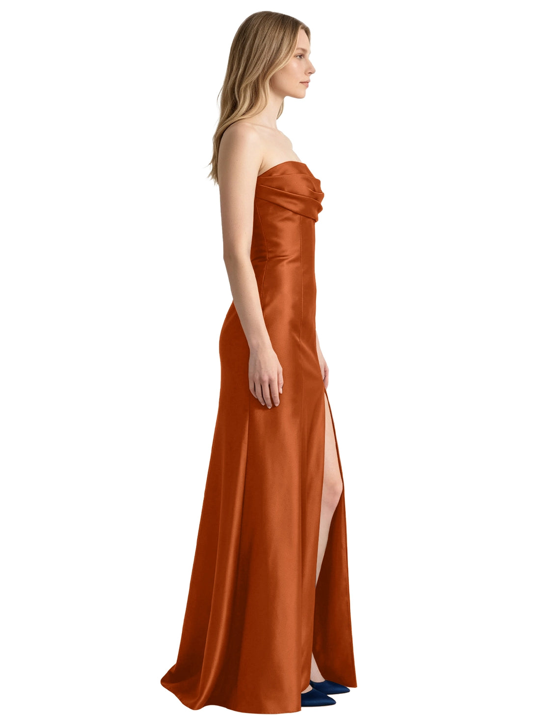 Strapless Ruched Bodice Prom Dress 