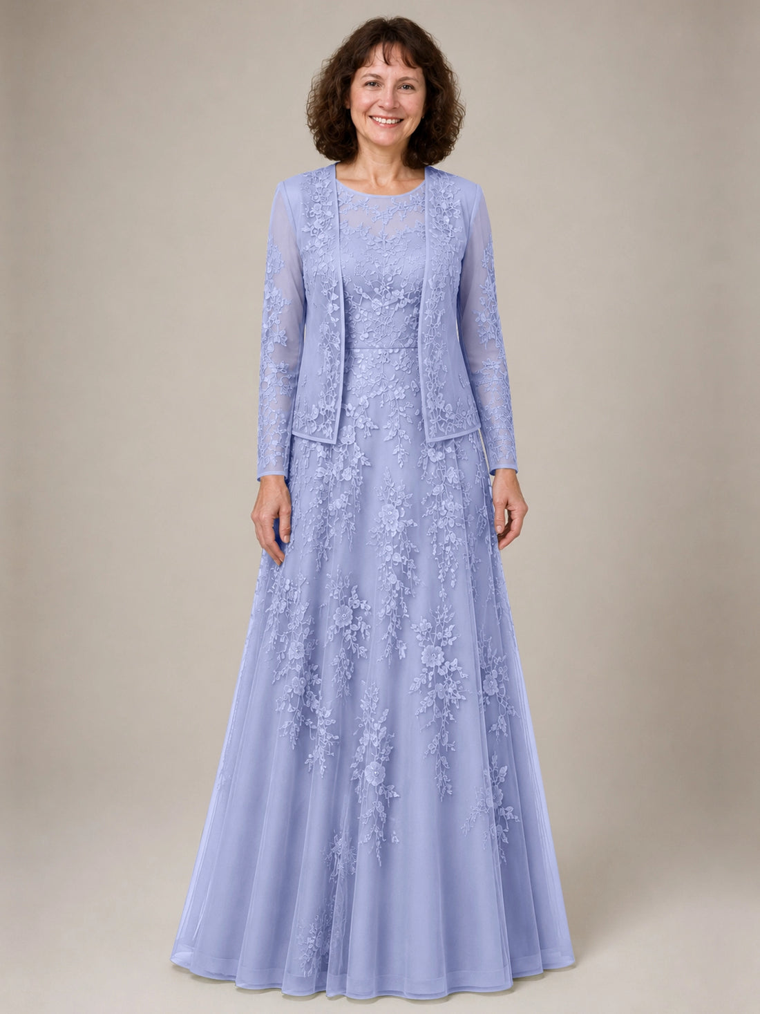 A-line Mother of the Bride Dress with Lace 