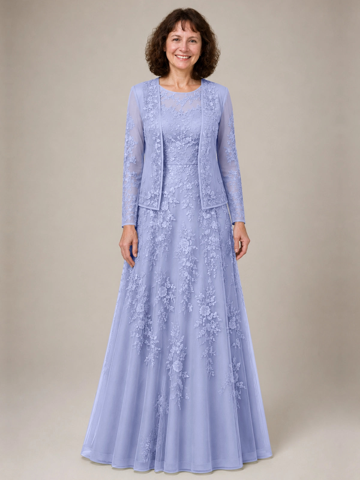 A-line Mother of the Bride Dress with Lace 