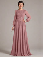 Chiffon Mother of the Bride Dress with Jewel Neckline 