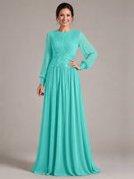 Chiffon Mother of the Bride Dress with Jewel Neckline 
