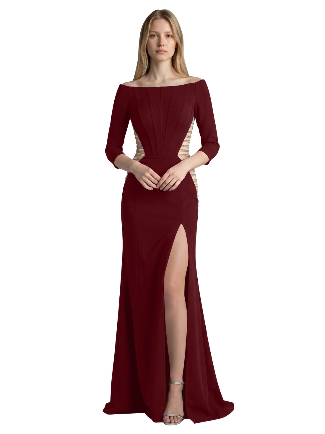 Side Cutout Slit Prom Dress 