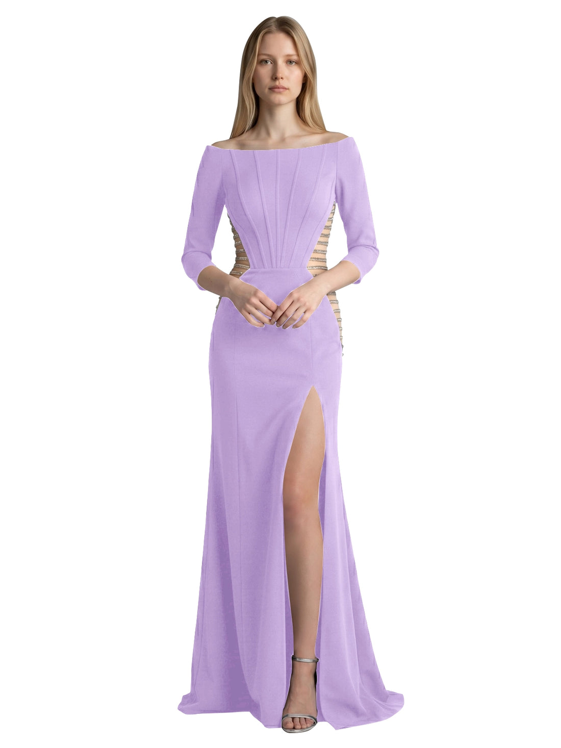 Side Cutout Slit Prom Dress 