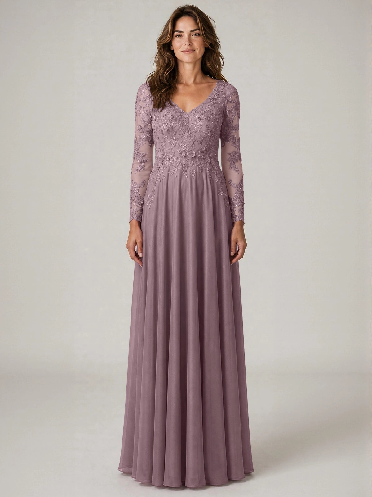 A-line Mother of the Bride Dress with Appliques