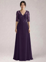 Lace Mother of the Bride Dress with Half Sleeves