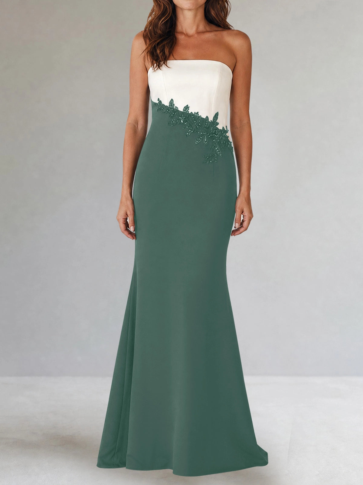 Trumpet Mother of the Bride Dress with Appliques