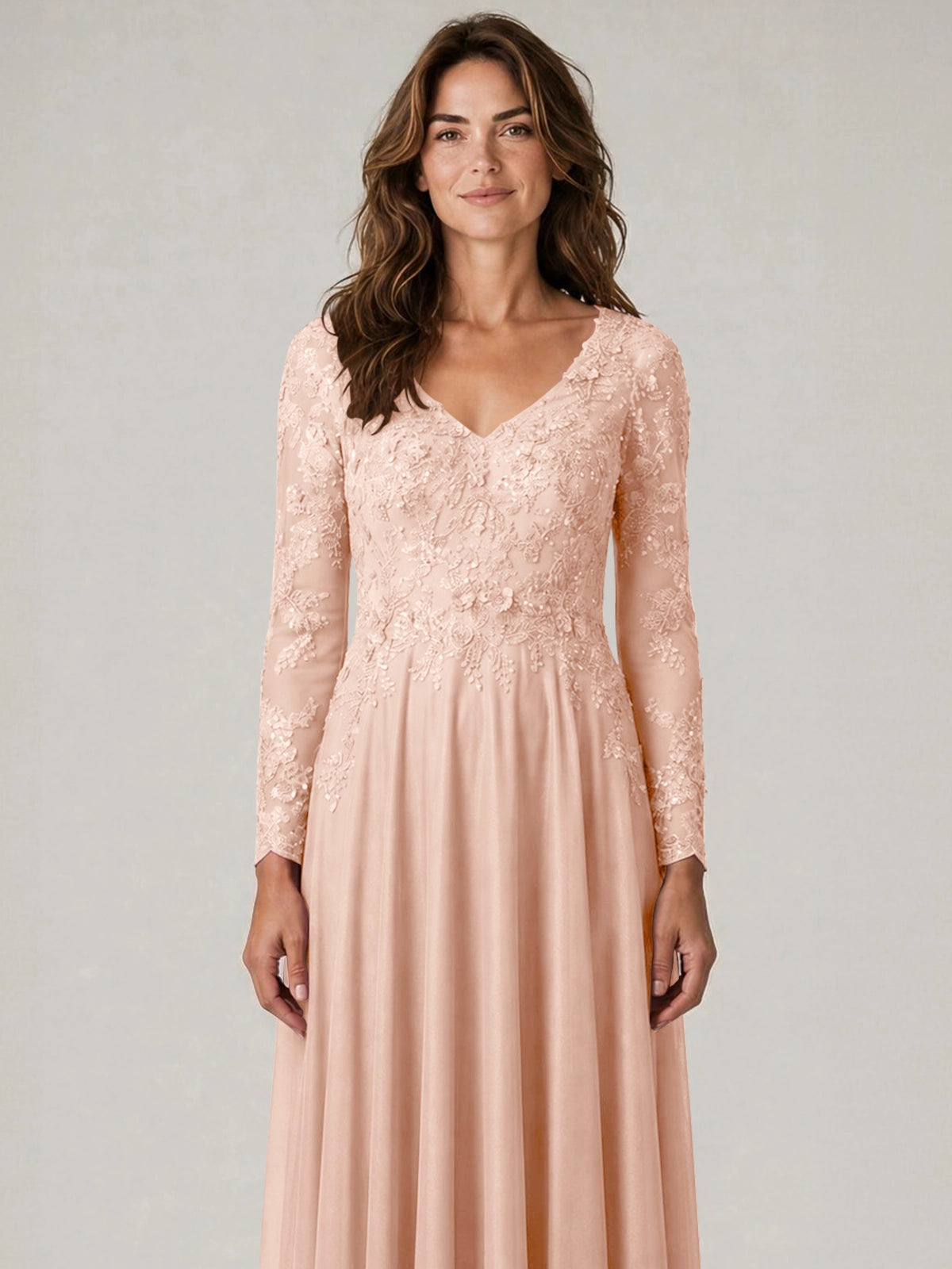 A-line Mother of the Bride Dress with Appliques