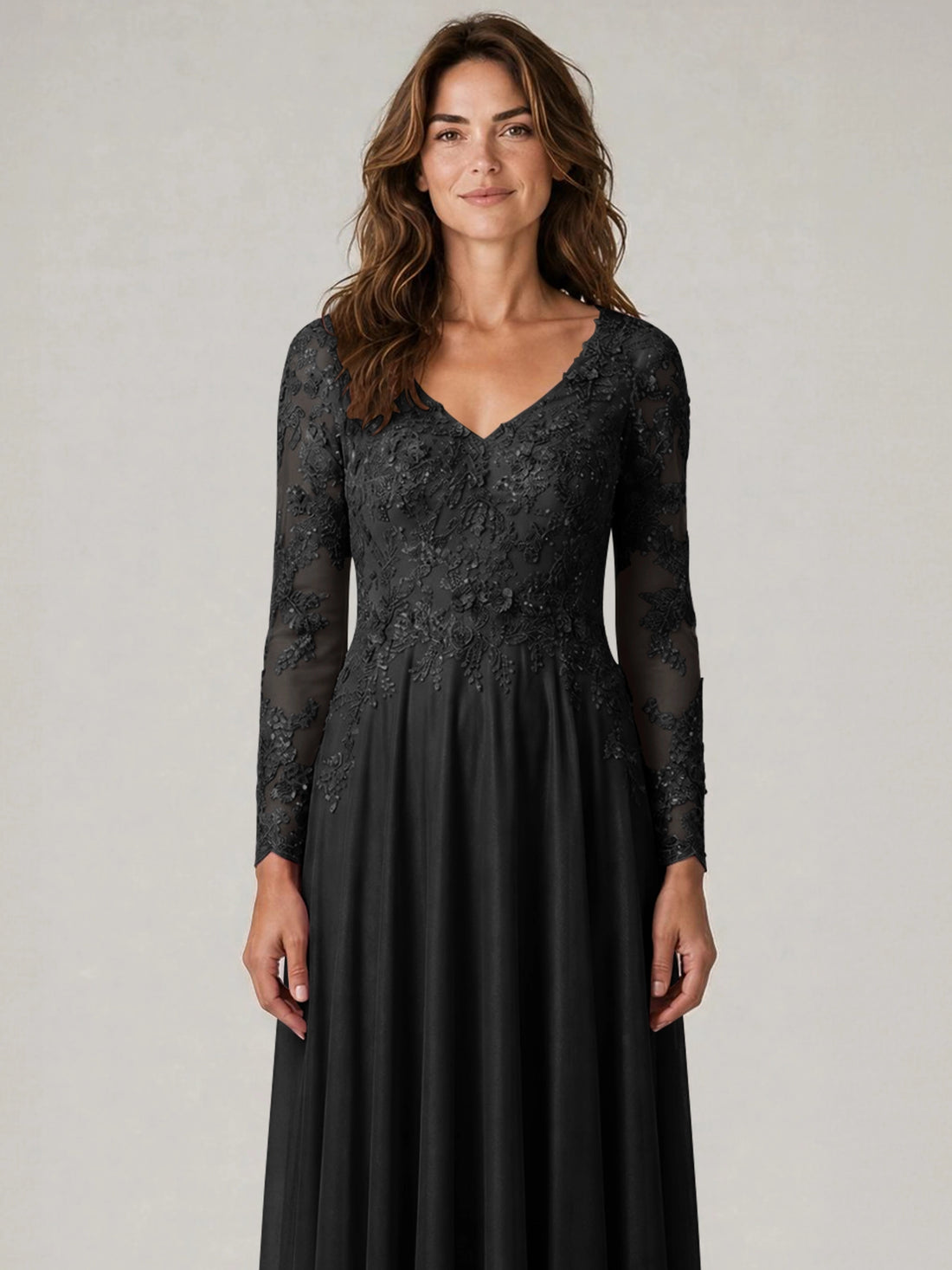 A-line Mother of the Bride Dress with Appliques