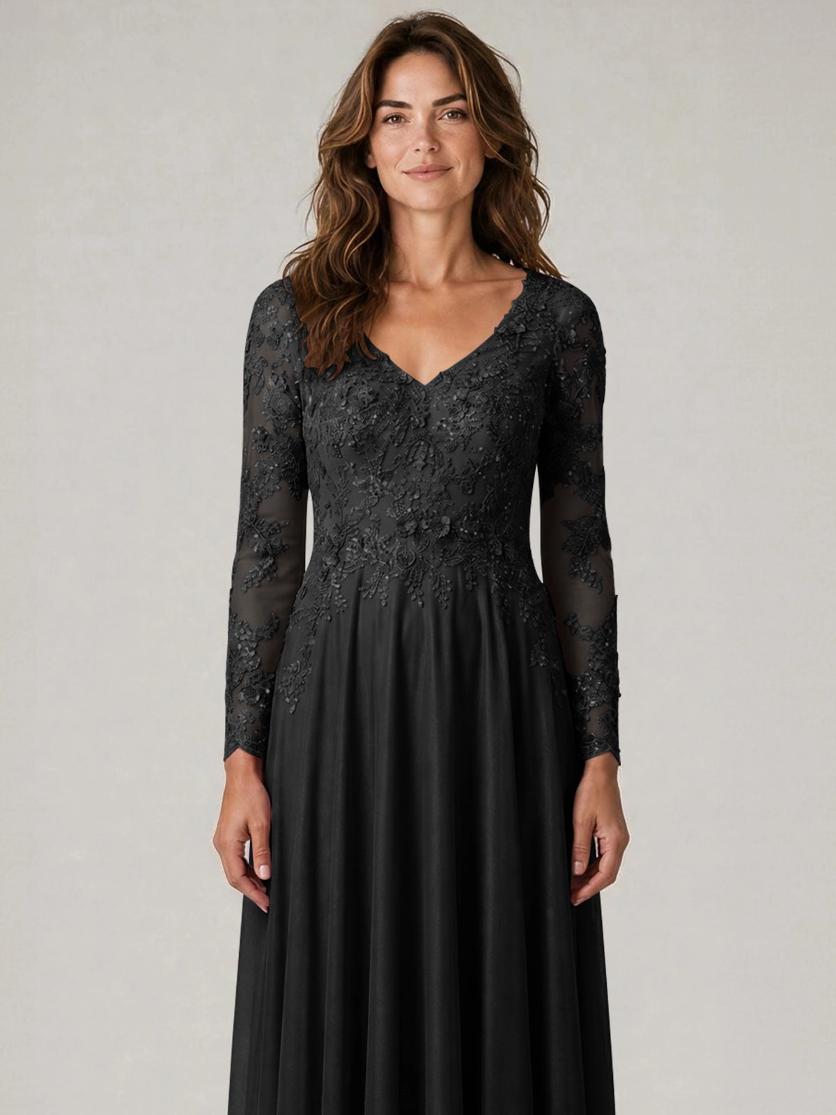 A-line Mother of the Bride Dress with Appliques