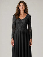 A-line Mother of the Bride Dress with Appliques