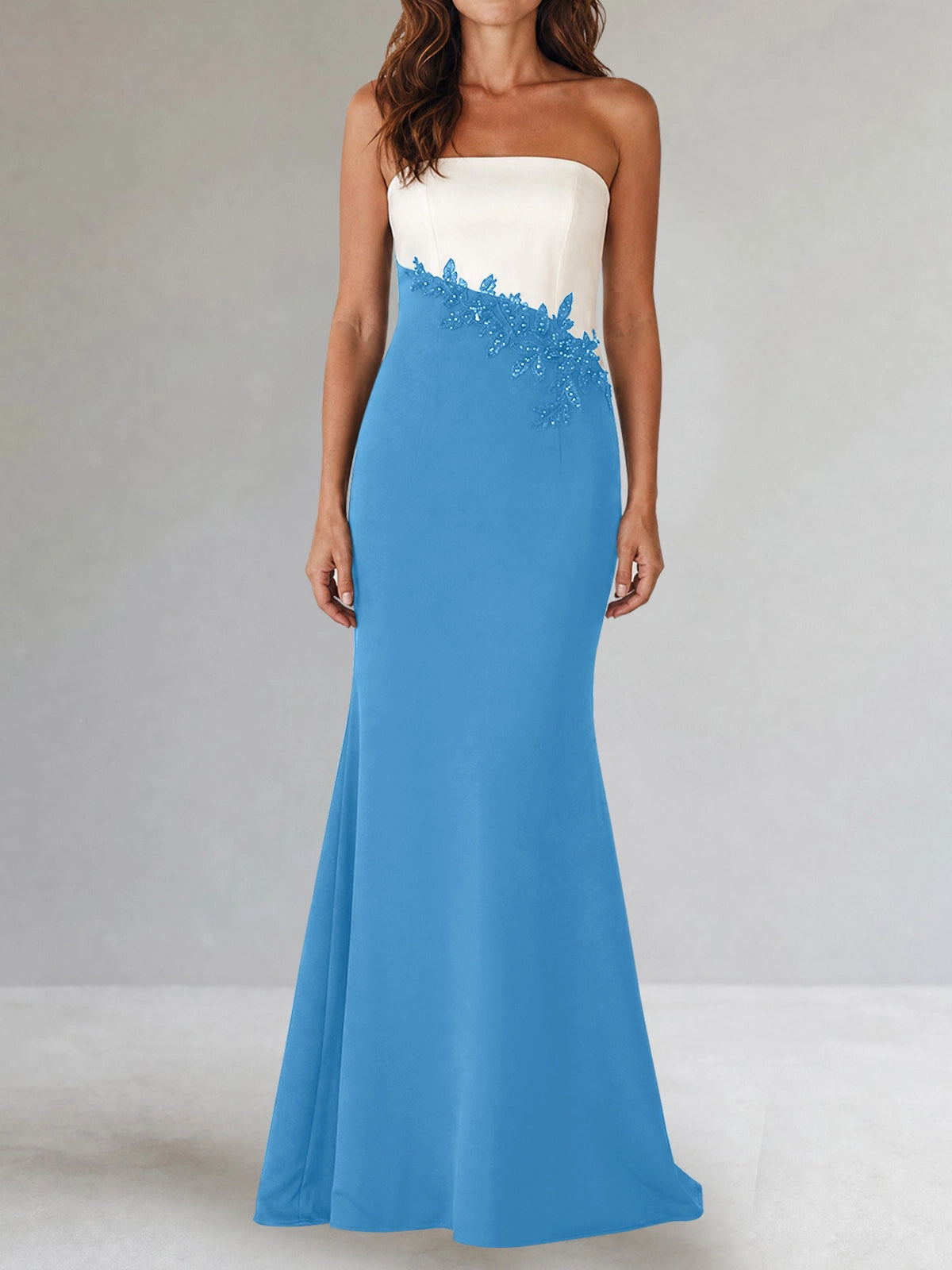 Trumpet Mother of the Bride Dress with Appliques