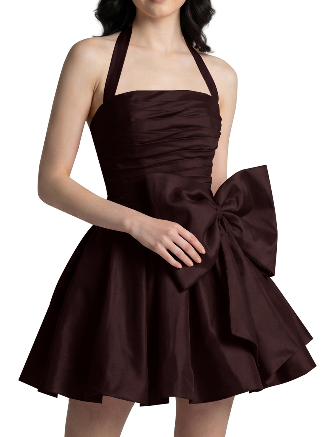 Halter Oversized Bow Mini Dress 