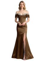 Corset Beaded Trumpet Prom Dress 