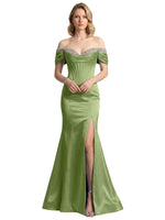 Corset Beaded Trumpet Prom Dress 